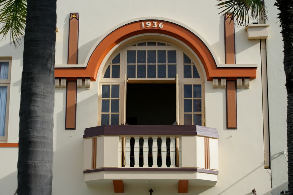 An Art Deco building facade in Napier, Hawke's Bay