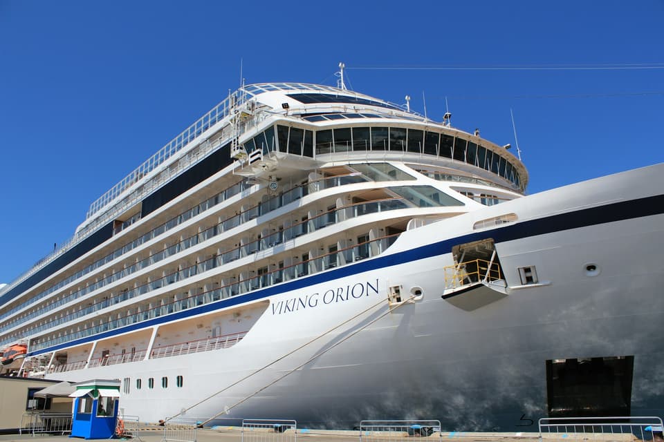 A cruise ship docked at the Port of Tauranga
